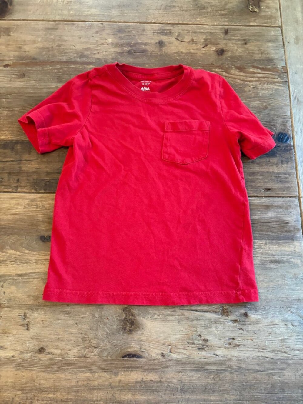 Carter's Kid Boys 6/6A Red Short-Sleeve Pocket Tee